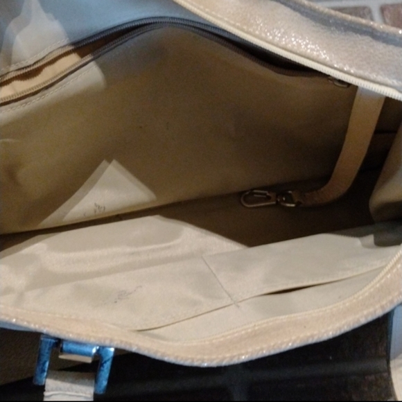 Longchamp beige all leather shoulder tote baggorgeous vintage longchamp bag tex - Picture 2 of 9